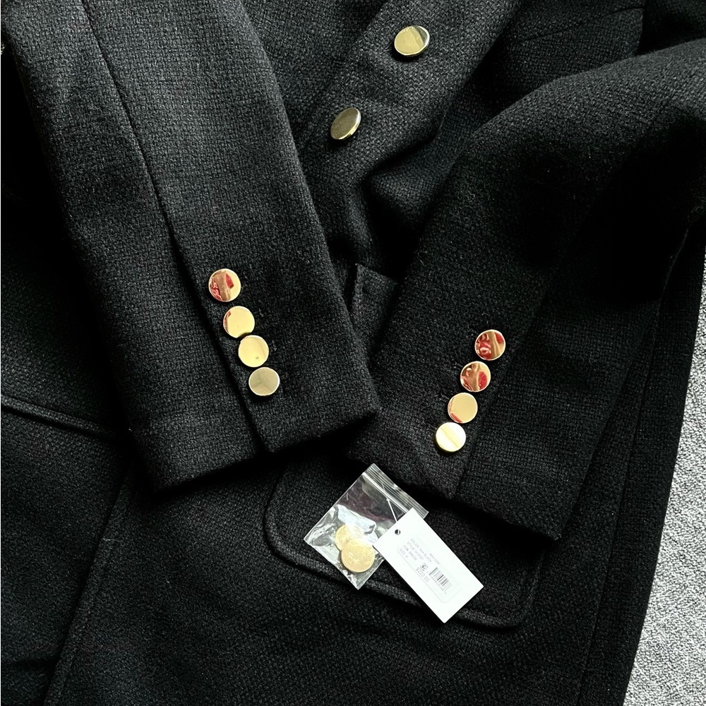 Milly X Bow Coat | Black | Size Medium - Picture 8 of 11